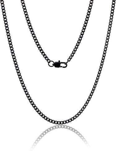 XIANNVXI Cuban Link Chain for Men Women 18k Real Gold Plated Mens Link Chain Necklace Silver Gold Black Stainless Steel Chain 20In 3mm/6mm/9mm Mens Jewelry in Kuwait