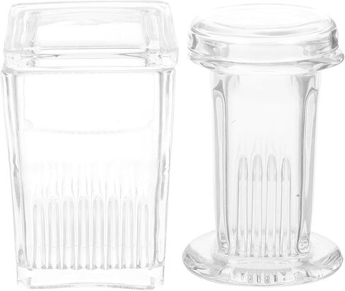 BESTYASH 2pcs Lab Glass Staining Jar with Glass Lid, Vertical Coplin Slide Staining Tank for 5 and 9 Microscope Slides, Laboratory Glassware for Scientific Experiments in Kuwait
