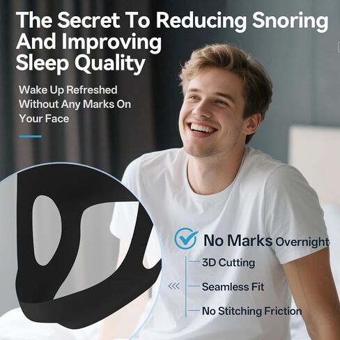 حزام الذقن للنوم مع تعديل من 4 جوانب، حزام ذقن مضاد للشخير للبالغين، أجهزة مضادة للشخير قابلة للتنفس ومتينة، سدادة للشخير in Kuwait