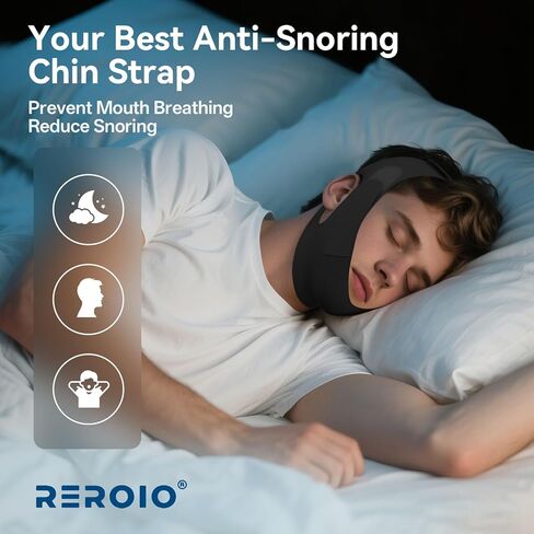 حزام الذقن للنوم مع تعديل من 4 جوانب، حزام ذقن مضاد للشخير للبالغين، أجهزة مضادة للشخير قابلة للتنفس ومتينة، سدادة للشخير in Kuwait