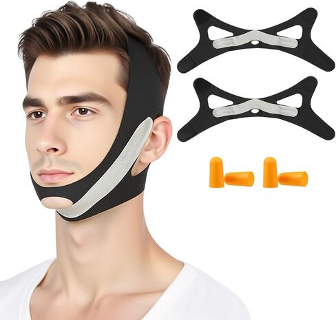 Anti Snoring Chin Strap for Sleeping Adjustable(2 Pack), Effective Anti Snoring Device Breathable and Reusable, High Elasticity Traceless Comfortable Snore Stopper for Adult in Kuwait