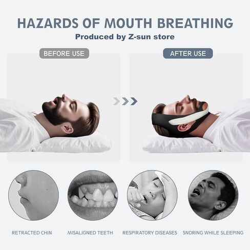 Anti Snoring Chin Strap for Sleeping Adjustable(2 Pack), Effective Anti Snoring Device Breathable and Reusable, High Elasticity Traceless Comfortable Snore Stopper for Adult in Kuwait
