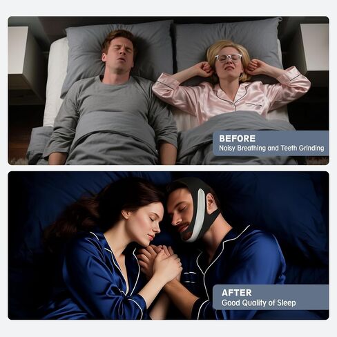 Anti Snoring Chin Strap for Sleeping Adjustable(2 Pack), Effective Anti Snoring Device Breathable and Reusable, High Elasticity Traceless Comfortable Snore Stopper for Adult in Kuwait