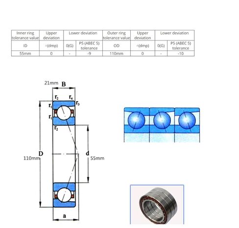 محامل الاتصال الزاوي 7211 AC P5 TBT ABEC 5 CNC لأداة الآلة محامل المغزل الدقة محامل الاتصال الكرات الزاوي محامل in Kuwait