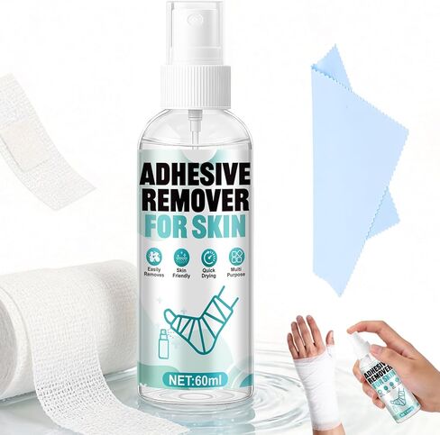 OverZyn 2 oz Skin Adhesive Remover, Bandage Adhesive Remover, Ostomy Adhesive Remover Spray, Quick-Peeling, Suitable for Removing adhesives Such As Skin Tape, Sports Tape, and Ostomy Tape in Kuwait