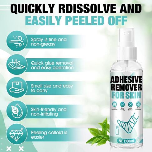 OverZyn 2 oz Skin Adhesive Remover, Bandage Adhesive Remover, Ostomy Adhesive Remover Spray, Quick-Peeling, Suitable for Removing adhesives Such As Skin Tape, Sports Tape, and Ostomy Tape in Kuwait