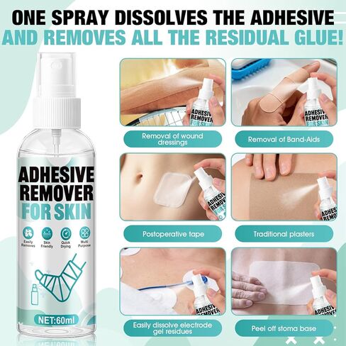 OverZyn 2 oz Skin Adhesive Remover, Bandage Adhesive Remover, Ostomy Adhesive Remover Spray, Quick-Peeling, Suitable for Removing adhesives Such As Skin Tape, Sports Tape, and Ostomy Tape in Kuwait