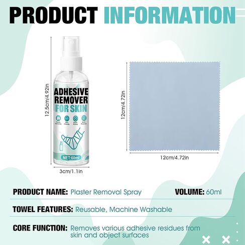 OverZyn 2 oz Skin Adhesive Remover, Bandage Adhesive Remover, Ostomy Adhesive Remover Spray, Quick-Peeling, Suitable for Removing adhesives Such As Skin Tape, Sports Tape, and Ostomy Tape in Kuwait