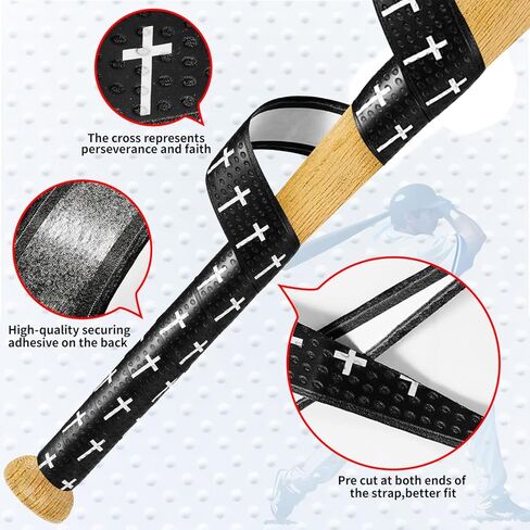 5 Pcs Baseball Bat Grip Tape, Faith Cross Bat Grip Tape, 1.5mm Precut and Full Adhesive Baseball Wrist Tape,Anti-Slip Sports Bat Handle Grip in Saudi Arabia