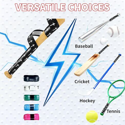 5 Pcs Baseball Bat Grip Tape, Faith Cross Bat Grip Tape, 1.5mm Precut and Full Adhesive Baseball Wrist Tape,Anti-Slip Sports Bat Handle Grip in Saudi Arabia