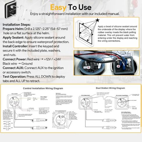 مجموعة التحكم في علامات تبويب التسوية SLC-11 LED بلمسة واحدة - بديل للتحكم البيضاوي Lectrotab SETR-61، متوافق مع مشغلات Lenco & Bennett 12V/24V، معالج دقيق متكامل، لا يتطلب صندوق أسود in Saudi Arabia