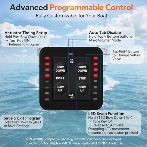 مجموعة التحكم في علامات تبويب التسوية SLC-11 LED بلمسة واحدة - بديل للتحكم البيضاوي Lectrotab SETR-61، متوافق مع مشغلات Lenco & Bennett 12V/24V، معالج دقيق متكامل، لا يتطلب صندوق أسود in Saudi Arabia