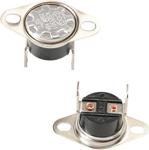Heyiarbeit 2Pcs KSD301 Thermostat 115°C/239℉ 10A N.C Adjust Snap Disc Temperature Switch for Microwave, Oven, Coffee Maker in Saudi Arabia