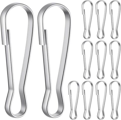 Metal Spring Hooks, 12 Pcs Durable Stainless Steel Spring Hooks Buckles for Flags Replacement Halyard Hanging Clips, Flag Clips for Flagpole, Bird Feeders, Keychain, Backpack, Camping Accessories in Kuwait