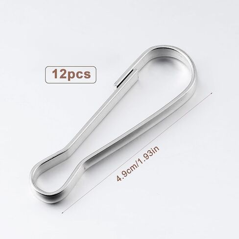 Metal Spring Hooks, 12 Pcs Durable Stainless Steel Spring Hooks Buckles for Flags Replacement Halyard Hanging Clips, Flag Clips for Flagpole, Bird Feeders, Keychain, Backpack, Camping Accessories in Kuwait
