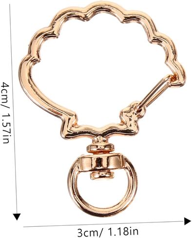 Veemoon 10pcs Chic Shell Snap Keyring Clips Metal Spring Keychain Clasps DIY Craftings in Saudi Arabia