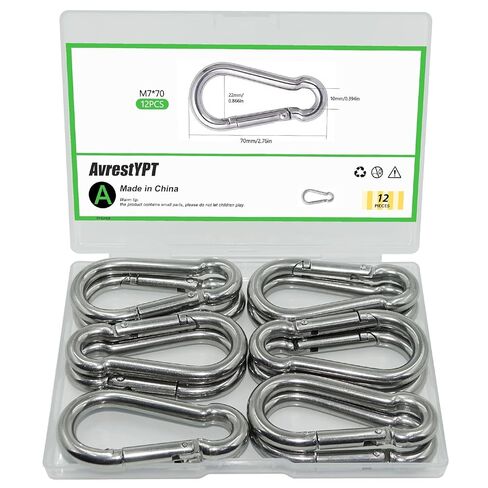 24 قطعة خطاف حلقة تسلق صغيرة 2 بوصة مشابك حلقة تسلق شديدة التحمل 304 من الفولاذ المقاوم للصدأ حلقة تسلق زنبركية تناسب التخييم والمشي لمسافات طويلة مشابك معدنية لحلقات مفاتيح سلسلة الحبال in Kuwait