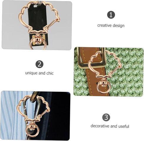 Veemoon 10pcs Chic Shell Snap Keyring Clips Metal Spring Keychain Clasps DIY Craftings in Saudi Arabia