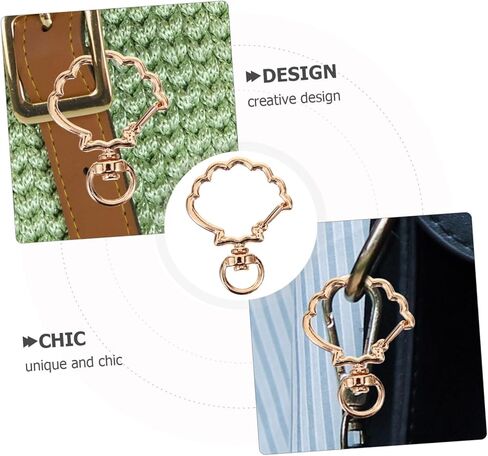 Veemoon 10pcs Chic Shell Snap Keyring Clips Metal Spring Keychain Clasps DIY Craftings in Saudi Arabia