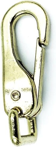 خطاف زنبركي شديد التحمل مطلي بالنيكل 3/4 بوصة 0.75 بوصة 19 مم خطاف مشبك مربع للعين قوي ومتين لخيول الخيول، زمام ثابت، رسن مطلي بالنيكل، عين مربعة ذهبية in Kuwait