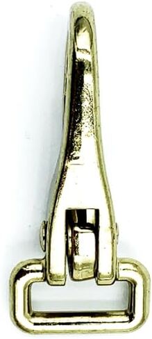 خطاف زنبركي شديد التحمل مطلي بالنيكل 3/4 بوصة 0.75 بوصة 19 مم خطاف مشبك مربع للعين قوي ومتين لخيول الخيول، زمام ثابت، رسن مطلي بالنيكل، عين مربعة ذهبية in Kuwait