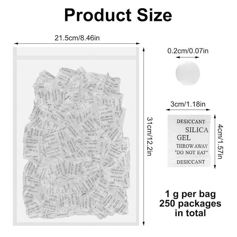 250 قطعة من عبوات جل السيليكا للتخزين، عبوات سيليكا 1 جرام، عبوات مجففة للتخزين، عبوات مجففة للإلكترونيات، الخزانة، الملابس in Kuwait