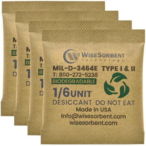 6G x 60 Pack Kraft Clay Desiccants Packs, Food Safe Bentonite Clay Desiccant - Silica Gel Packets Alternative, Military Grade Moisture Absorbers for Storage Bins, Electronics, Clothes Shoes in Saudi Arabia