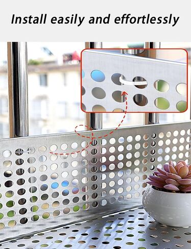 304 Stainless Steel Perforated Sheet - 10mm Hole Diameter, Leak-Proof Window Pads, Easy Install, Durable Metal Plate (85x300cm) for Home & Industrial Use in Kuwait