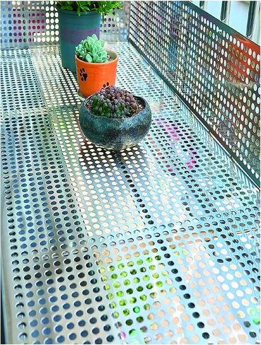 304 Stainless Steel Perforated Sheet - Industrial Metal Plate, Cat Balcony Safety Nets, Leakproof Window Anti-Fall Mesh Pad, Decorative Anti-Theft Screen Grilles (35x220cm) in Kuwait