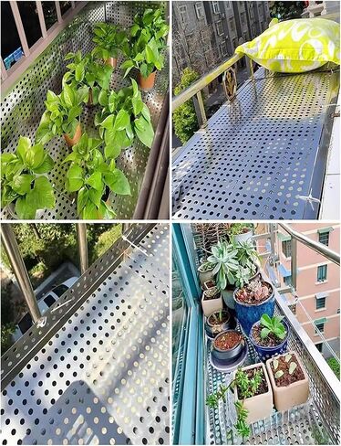 304 Stainless Steel Perforated Sheet - Industrial Metal Plate, Cat Balcony Safety Nets, Leakproof Window Anti-Fall Mesh Pad, Decorative Anti-Theft Screen Grilles (35x220cm) in Kuwait