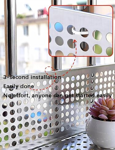 304 Stainless Steel Perforated Sheet - Industrial Metal Plate, Cat Balcony Safety Nets, Leakproof Window Anti-Fall Mesh Pad, Decorative Anti-Theft Screen Grilles (35x220cm) in Kuwait