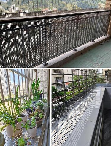 304 Stainless Steel Perforated Sheet - 10mm Hole Metal Mesh Screen, Decorative Metal Plate for Windowsill Guardrail & Flower Stand, 40x390cm Durable Mesh Design. in Kuwait