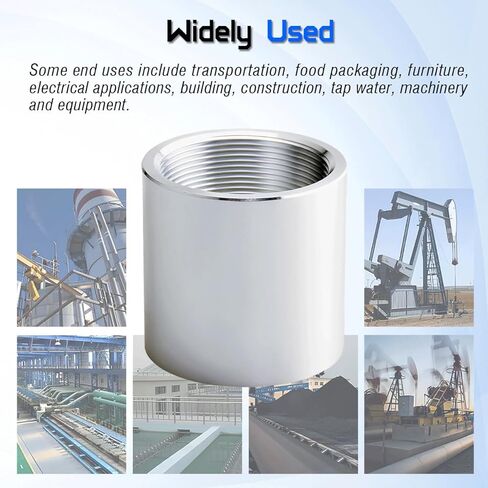 3/4 "NPT اقتران كامل ملولب من الألومنيوم 6061-T جدول 40 تركيب الأنابيب، تركيب محول موصل مقرنة الأنابيب الأنثوية، معيار ANSI/ASME B1.20.1، لتطبيقات الهواء والماء والغاز والنفط in Kuwait