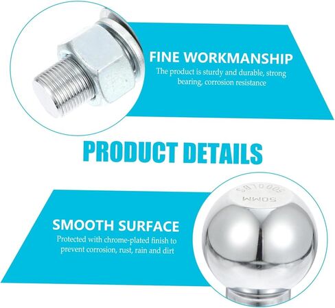 Happyyami Trailer Tow Ball Chrome Plated Towing Ball for Secure Connection Durable and for Trailers and Yacht Accessories Capacity in Saudi Arabia