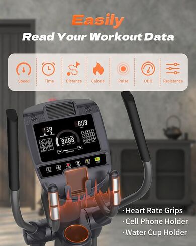 GYMOST Elliptical Machine, Elliptical Exercise Machine for Home with Hyper-Quiet Magnetic Drive System, Elliptical Trainer with 32 Resistance Levels, Large LED Monitor in Saudi Arabia