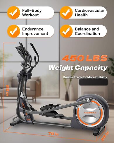 GYMOST Elliptical Machine, Elliptical Exercise Machine for Home with Hyper-Quiet Magnetic Drive System, Elliptical Trainer with 32 Resistance Levels, Large LED Monitor in Saudi Arabia