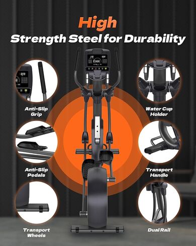 GYMOST Elliptical Machine, Elliptical Exercise Machine for Home with Hyper-Quiet Magnetic Drive System, Elliptical Trainer with 32 Resistance Levels, Large LED Monitor in Saudi Arabia