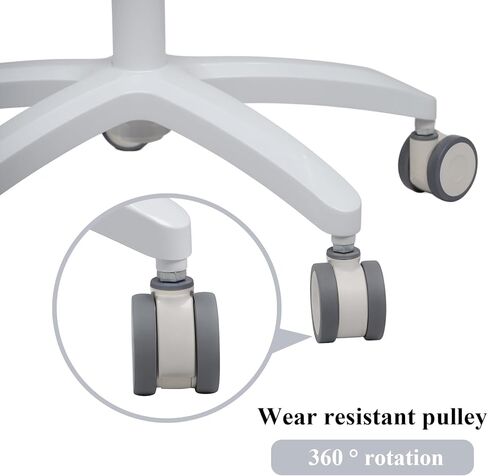 Adjustable Chair Dentist Doctor's Stool with Backrest Micro Fiber Leather (Blue) PLST-070 in Kuwait