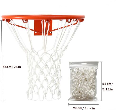 Heavy-Duty Basketball Net, 12 Loops Replacement Net for Standard Rims, All-Weather Anti-Whip Sports Net for Indoor & Outdoor Use in Saudi Arabia