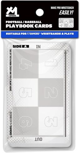 1NMORE 12PCS，24PCS Wristbands Playbook Cards, Youth Quarterback (QB) Wrist Coach Accessories, PVC Material for Football, Baseball, Softball, Waterproof & Reusable in Kuwait