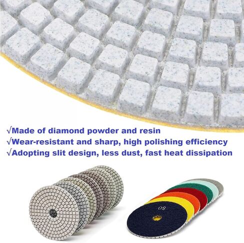 Diamond Polishing Pad, 6 inch 150 mm 100 Grit Sanding Discs for Grinder & Polisher, Hook and Loop Backing Pad for Grinding Buffing Granite Marble Concrete Stone (1 Piece) in Saudi Arabia