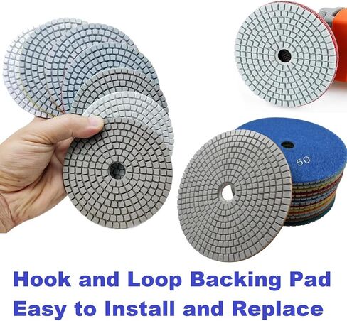 Diamond Polishing Pad, 6 inch 150 mm 100 Grit Sanding Discs for Grinder & Polisher, Hook and Loop Backing Pad for Grinding Buffing Granite Marble Concrete Stone (1 Piece) in Saudi Arabia