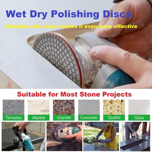 Diamond Polishing Pad, 6 inch 150 mm 100 Grit Sanding Discs for Grinder & Polisher, Hook and Loop Backing Pad for Grinding Buffing Granite Marble Concrete Stone (1 Piece) in Saudi Arabia