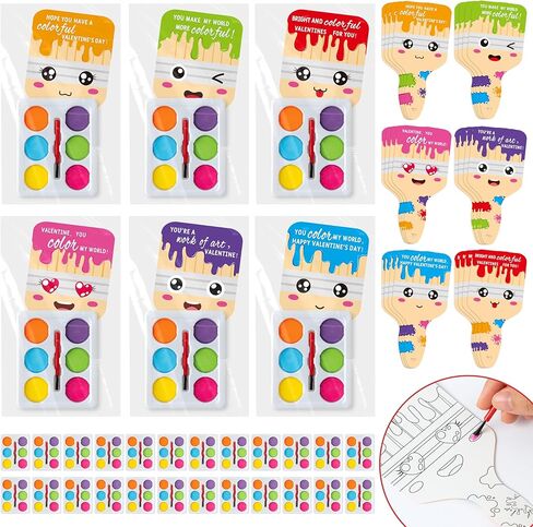 K1TPDE DIY PANT Watercolor Bulk - 24 Pack End of the Sevice Seval Gifts for Student Geting Card with Water Coloring Exchanges Gift for Kid ، Mini Paint Bulk Ster in Kuwait