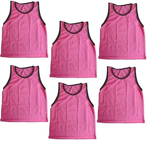 BlueDot Trading Scrimmage سترات تدريب لكرة القدم مجموعة من 6 صدريات للشباب (وردي) in Kuwait