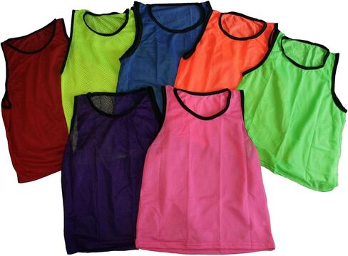 BlueDot Trading Scrimmage سترات تدريب لكرة القدم مجموعة من 6 صدريات للشباب (وردي) in Kuwait