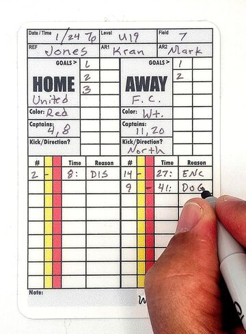 WRITEonCARDS بطاقات حكم قابلة لإعادة الكتابة لكرة القدم، مجموعة بطاقات قياسية حمراء وصفراء in Kuwait