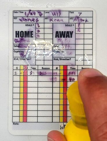 WRITEonCARDS بطاقات حكم قابلة لإعادة الكتابة لكرة القدم، مجموعة بطاقات قياسية حمراء وصفراء in Kuwait