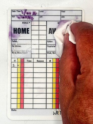 WRITEonCARDS بطاقات حكم قابلة لإعادة الكتابة لكرة القدم، مجموعة بطاقات قياسية حمراء وصفراء in Kuwait