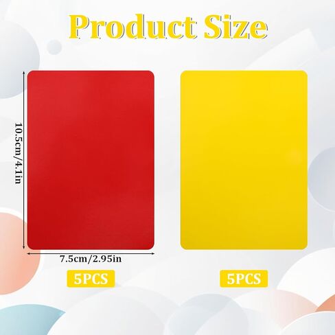 10 Pack Red and Yellow Cards for Soccer, Professional Yellow Cards Soccer Referee Warning Card for Sport Competition Training Judge Warning Referee Scorebook in Saudi Arabia